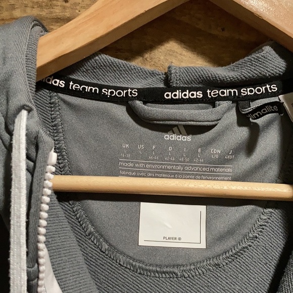 Adidas Zipper Jacket coat sweater sport Grey color Size L - Picture 4 of 8